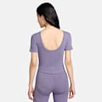 Nike Sportswear Chill Knit Women's Tight Scoop-Back Short-Sleeve Mini-Rib Top