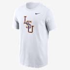 Playera universitaria Nike para hombre LSU Tigers Baseball Logo - Blanco