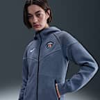 Paris Saint-Germain Tech Windrunner Women's Nike Football Fleece Full-Zip Hoodie