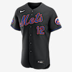Francisco Lindor New York Mets Men's Nike MLB Authentic Jersey - Black