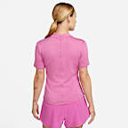 Nike Air Dri-FIT 女款短袖 1/4 開襟拉鍊跑步上衣