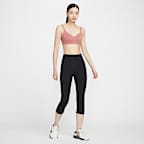 สปอร์ตบราผู้หญิงซัพพอร์ตระดับต่ำเสริมฟองน้ำดีไซน์ปรับเปลี่ยนได้ Nike Alate Minimalist