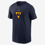 Playera universitaria Nike para hombre West Virginia 2-Hit Stacked - Azul marino