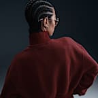 Sudadera de tejido Fleece cálido cropped con cierre de 1/4 oversized para mujer Nike Sportswear Phoenix Plush