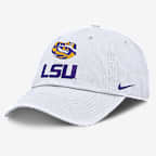 Gorra universitaria Nike ajustable para hombre LSU Sideline Club Gameday - Blanco