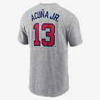 Playera Nike de la MLB para hombre Ronald Acuña Jr. Atlanta Braves Fuse