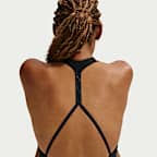 Traje de baño de una pieza con cuello en V para mujer Nike Swim Hydralock Luxe