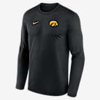 Iowa Sideline Legend Small Logo Men's Nike Dri-FIT College Long-Sleeve T-Shirt - Black