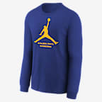 Playera de manga larga Jordan de la NBA para niños talla grande Golden State Warriors Essential - Negro