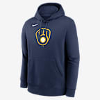 Sudadera con gorro sin cierre Nike de la MLB para hombre Milwaukee Brewers Logo Club