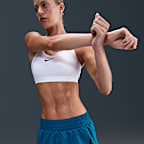 Shorts de correr Dri-FIT de tiro medio holgados de 8 cm con forro de ropa interior para mujer Nike One Swoosh