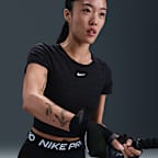 Nike Pro Women's Dri-FIT Short-Sleeve Cropped Jacquard Top