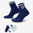 Nike Everyday Plus Ankle Socks (3 Pairs) - Multi-Colour