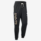Pants Nike Dri-FIT de la NFL de pierna entallada para hombre New Orleans Saints Ground Game Sideline - Negro