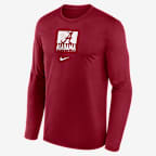 Playera de manga larga universitaria Nike Dri-FIT para hombre Alabama Courtside - Carmesí team