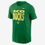 Playera de manga larga universitaria Nike Dri-FIT para hombre Oregon Sideline Slogan - Verde manzana