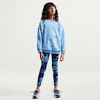 Nike Sportswear Club Fleece szögletes fazonú, kerek nyakkivágású pulóver nagyobb gyerekeknek (lányoknak)