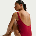 Traje de baño de una pieza con cuello en forma de U con textura Shoreline para mujer Nike Swim