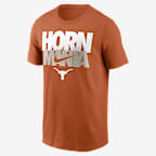 Playera universitaria Nike para hombre Texas Campus Local Madness - Naranja quemado