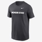Playera universitaria Nike para hombre Michigan State Spartans Primetime Wordmark - Antracita