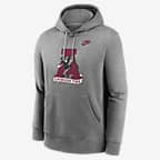 Alabama Crimson Tide Legacy Club Primary Logo Men's Nike College Pullover Hoodie - Dark Grey Heather