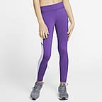 Nike Trophy Big Kids' (Girls') Training Leggings - Wild Berry/Purple Chalk/Coconut Milk/Wild Berry