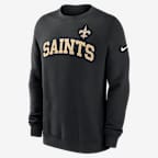 New Orleans Saints Club Men's Nike NFL Pullover Crew - Black
