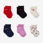 Calcetines ondulados para bebé (12 a 24 meses) Nike Cherry (6 pares)