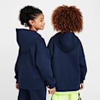 Sudadera de básquetbol con gorro sin cierre de tejido Fleece para niños talla grande Nike Culture of Basketball