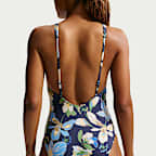 Traje de baño de una pieza con cuello en forma de U para mujer Nike Swim