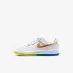 Nike Force 1 Low EasyOn Little Kids' Shoes - White/Soar/Sonic Yellow/Metallic Gold