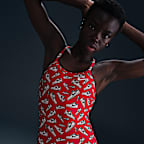 Traje de baño de una sola pieza de espalda deportiva para mujer Nike Swim HydraStrong