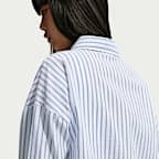 Nike Sportswear Chill Poplin Women's Oversized Woven Long-Sleeve Striped Top