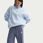 나이키 스포츠웨어 클럽 플리스 여성 미드라이즈 와이드 레그 코지 팬츠