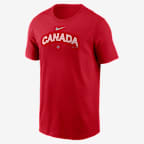 Canada National Baseball Team 2026 World Baseball Classic Wordmark Men's Nike T-Shirt - Red