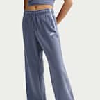 나이키 스포츠웨어 클럽 플리스 여성 미드라이즈 와이드 레그 코지 팬츠