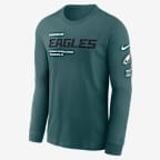 Playera de manga larga Nike de la NFL para hombre Philadelphia Eagles Play To Win Essential