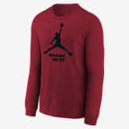 Playera de manga larga Jordan de la NBA para niños talla grande Miami Heat Essential - Negro
