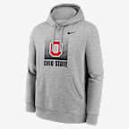 Sudadera con gorro sin cierre universitaria Nike para hombre Ohio State Primetime - Gris jaspeado