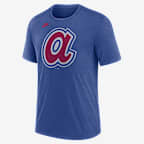 Atlanta Braves Cooperstown Logo Men's Nike MLB T-Shirt - Blue Heather
