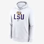 LSU Tigers Primetime Club Campus Men's Nike College Pullover Hoodie - White