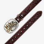 Cinturón de cuero en relieve de hebilla de placa para hombre Nike Country