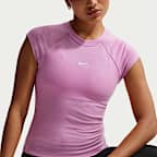 Playera de manga corta de tela de canalé ajustada para mujer Nike Sportswear Chill Knit