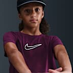 Nike One Fitted Older Kids' (Girls') Dri-FIT Short-Sleeve Top