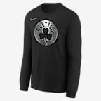 Playera de manga larga Nike de la NBA de corte cuadrado para niños talla grande Boston Celtics Courtside - Negro