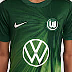 VfL Wolfsburg 2025/2026 Stadium Home Youth Nike Dri-FIT Football Replica Short-Sleeve Top
