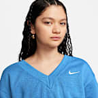 Sudadera cropped de cuello en V para mujer Nike Sportswear Phoenix Fleece