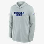 Buffalo Bills Rivalries Collection Sideline Men's Nike Dri-FIT NFL Long-Sleeve Hooded Top - Silver
