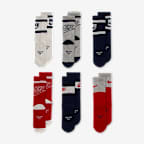 Calcetas retro para niños talla pequeña (6 pares) Nike Dri-FIT