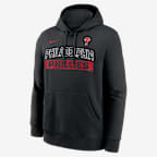 Philadelphia Phillies Club Men's Nike MLB Pullover Hoodie - Black